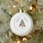 Collage Christmas Tree<br><div class="desc">Features a collage Christmas tree in a colour palette of red and green. Personalise with a name.</div>