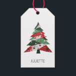 Collage Christmas Tree<br><div class="desc">Features a collage Christmas tree in a colour palette of red and green. Personalise with a name on the front.</div>