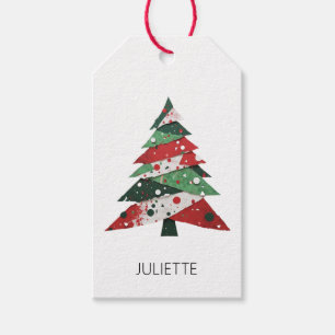 Collage Christmas Tree Gift Tags