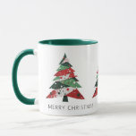 Collage Christmas Tree Mug<br><div class="desc">Features a collage Christmas tree in a colour palette of red and green. Personalise with a Christmas message and a name or initials.</div>