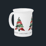 Collage Christmas Tree Pitcher<br><div class="desc">Features a collage Christmas tree in a colour palette of red and green. Personalise with a Christmas message and a name or initials.</div>