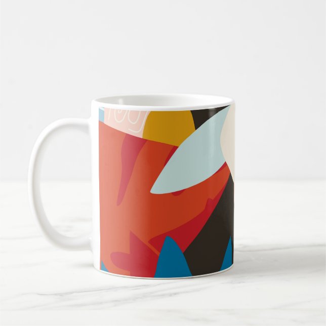 Collage contemporary floral hawaiian pattern in. S Coffee Mug (Left)
