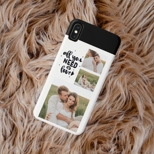 Collage Couple Photo & All You Need Is Love Quote Case-Mate iPhone Case