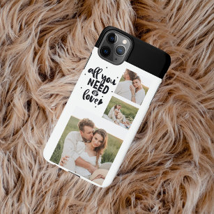 Collage Couple Photo & All You Need Is Love Quote iPhone 11Pro Max Case