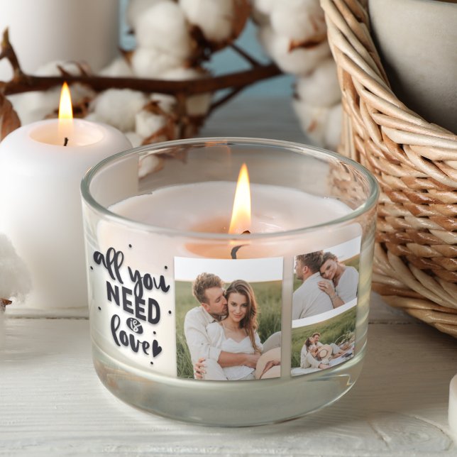 Collage Couple Photo & All You Need Is Love Quote Rectangular Sticker (Creator Uploaded)