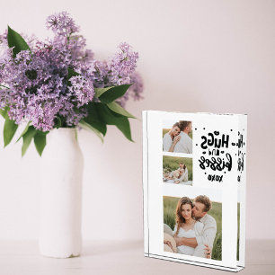 Collage Couple Photo & Hugs And Kisses Phrase Love
