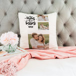 Collage Couple Photo & Hugs And Kisses Phrase Love Cushion<br><div class="desc">Collage Couple Photo & Hugs And Kisses Phrase Love</div>