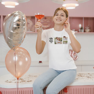 Collage Couple Photo & Hugs And Kisses Phrase Love T-Shirt