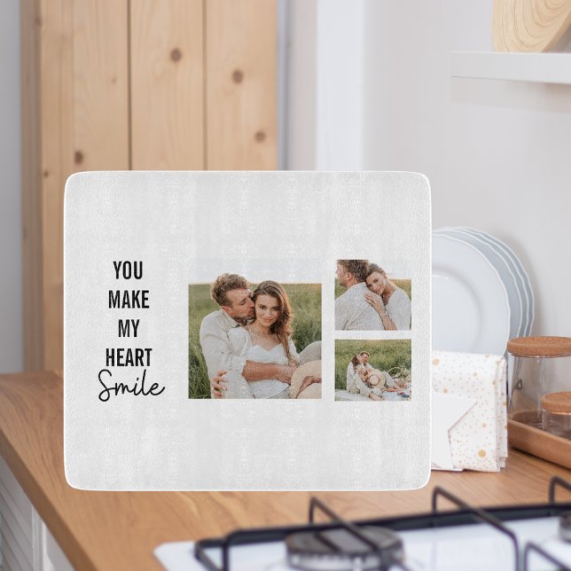 Collage Couple Photo & Lovely Romantic Quote Cutting Board (Creator Uploaded)