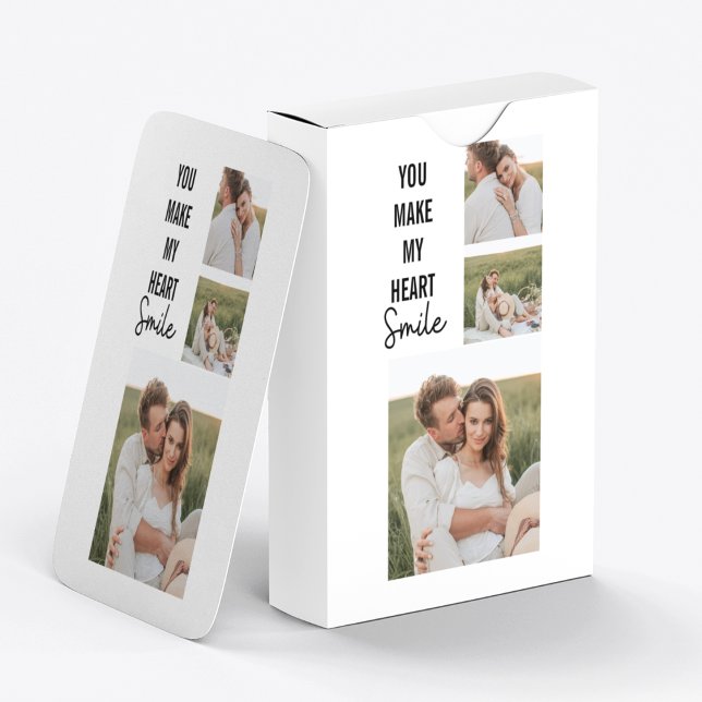 Collage Couple Photo & Lovely Romantic Quote Playing Cards (Creator Uploaded)