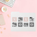 Collage Couple Photo & Pastel Pink & Grey XOXO File Folder<br><div class="desc">Collage Couple Photo & Pastel Pink & Grey XOXO</div>