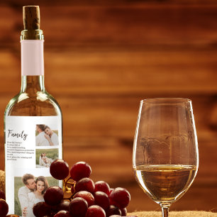 Collage Couple Photo & Romantic Family Gift Wine Label