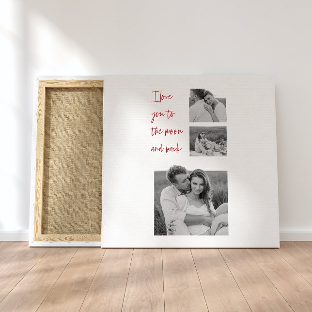 Collage Couple Photo & Romantic Quote Love You Can Canvas Print (Creator Uploaded)