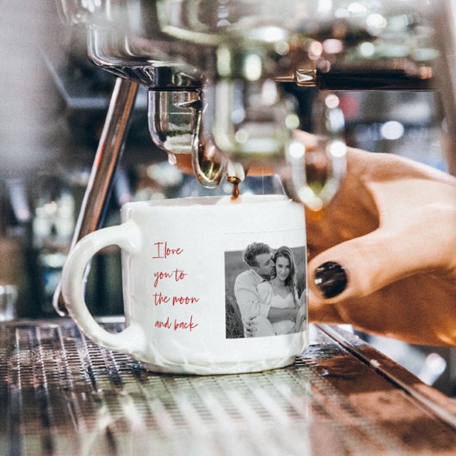 Collage Couple Photo & Romantic Quote Love You Esp Espresso Cup (Creator Uploaded)