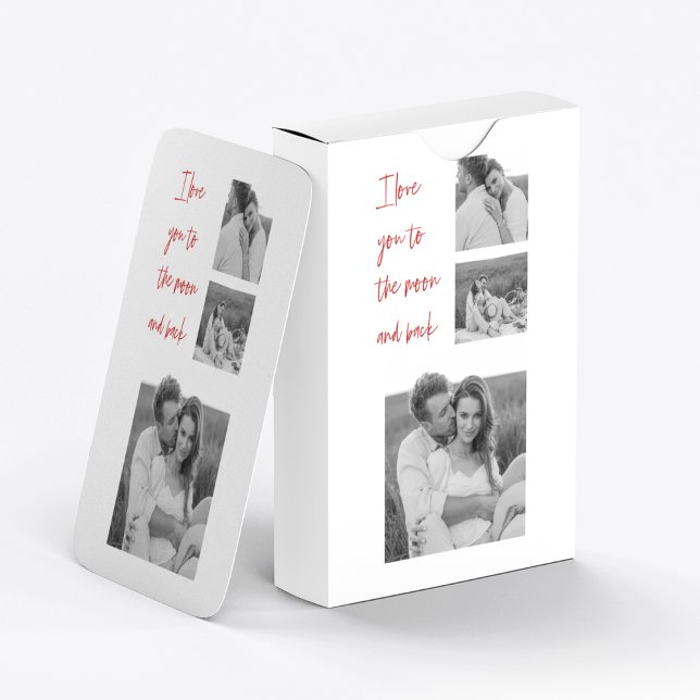 Collage Couple Photo & Romantic Quote Love You Pla Playing Cards (Creator Uploaded)