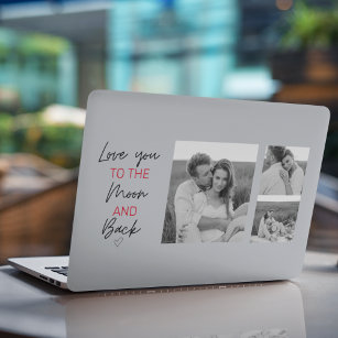 Collage Couple Photo & Romantic Quote To The Moon HP Laptop Skin