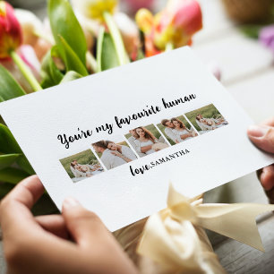 Collage Couple Photo & You Are My Favourite Human Holiday Postcard