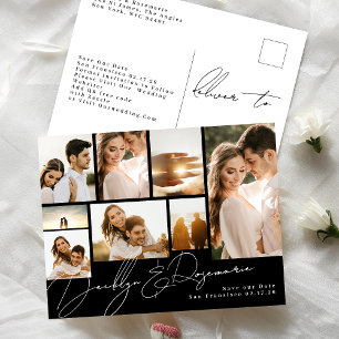 Collage Customisable Multi Photo Save The Date Announcement Postcard