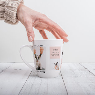 Collage Dog Photos Dog Is My Valentines Pink Latte Mug