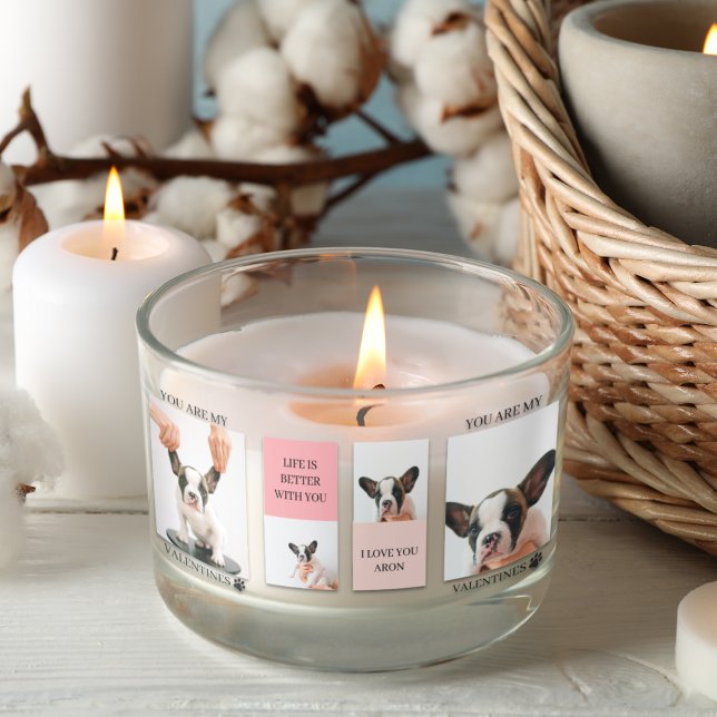 Collage Dog Photos | Dog Is My Valentines | Pink  Rectangular Sticker (Creator Uploaded)