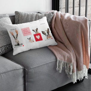 Collage Dog Photos   My Dog Is My Valentine Lumbar Cushion
