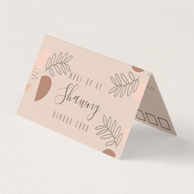 Collage Earth Tone Makeup Artist Salon Reward Business Card (Front)