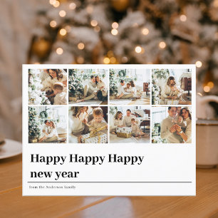 Collage Family Photo Happy Happy New Year Postcard