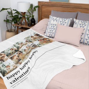 Collage Family Photo   Happy Valentines Fleece Blanket