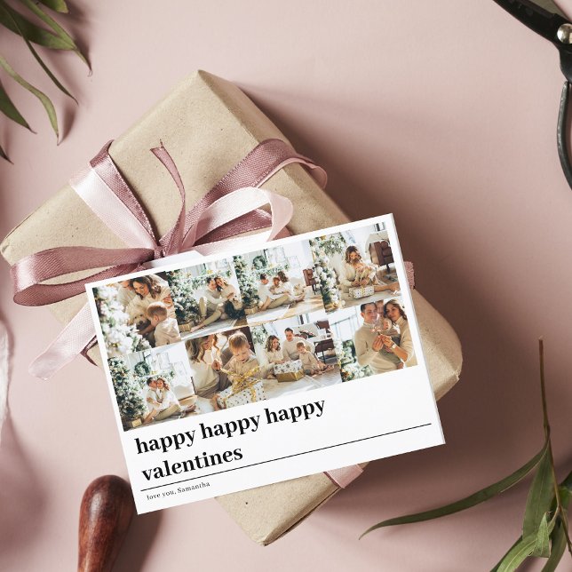 Collage Family Photo | Happy Valentines Postcard (Creator Uploaded)