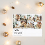 Collage Family Photo | Hello New Year Postcard<br><div class="desc">Collage Family Photo | Hello New Year</div>