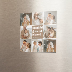 Collage Family Photo   Thankful Grateful Blessed Magnet