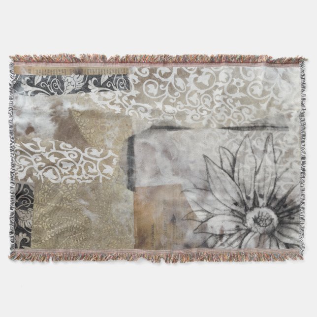 Collage Fleur II Throw Blanket (Front)