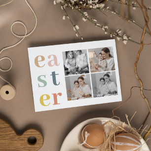 Collage Four Photos Colourful Easter Postcard
