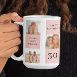 Collage Friend Photos | Happy Birthday Gift Coffee Mug<br><div class="desc">Collage Friend Photos | Happy Birthday Gift.Make your friend's birthday extra special with this custom-made gift featuring a collage of your favourite moments together! This personalised pink-themed birthday gift is available exclusively on Zazzle,  and it's the perfect way to show your friend how much they mean to you.</div>