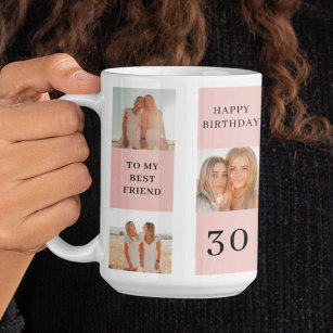 Collage Friend Photos   Happy Birthday Gift Coffee Mug