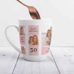 Collage Friend Photos | Happy Birthday Gift Latte Mug<br><div class="desc">Collage Friend Photos | Happy Birthday Gift.Make your friend's birthday extra special with this custom-made gift featuring a collage of your favourite moments together! This personalised pink-themed birthday gift is available exclusively on Zazzle,  and it's the perfect way to show your friend how much they mean to you.</div>