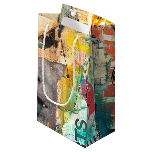 Collage Head Small Gift Bag (Front Angled)