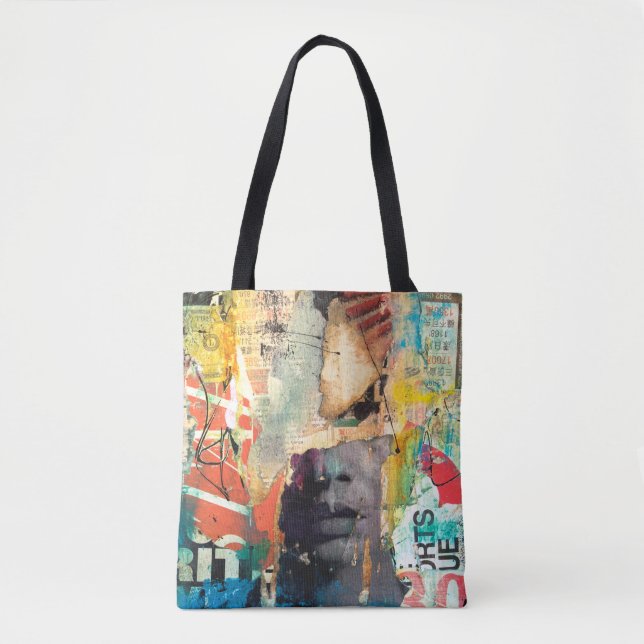 Collage Head Tote Bag (Front)