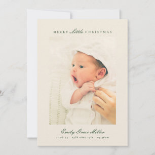 Collage Merry Little Christmas Baby Announcement 