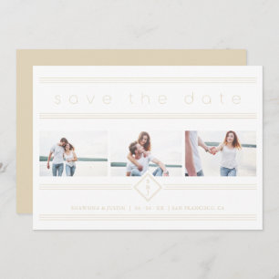 Collage Minimalist 3 Photos Couple Wedding Initial