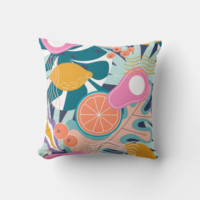 Collage modern floral seamless pattern. Modern exo Cushion (Front)