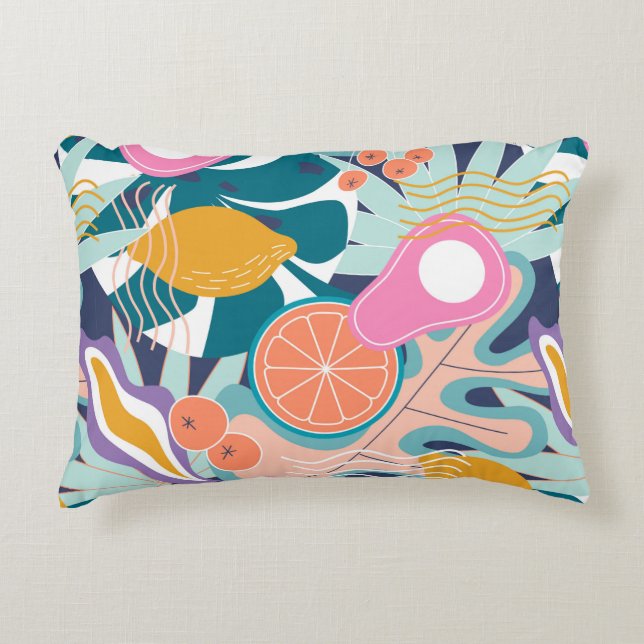 Collage modern floral seamless pattern. Modern exo Decorative Cushion (Front)