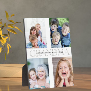 Collage of 4 photos grandchildren for Grandma Plaque