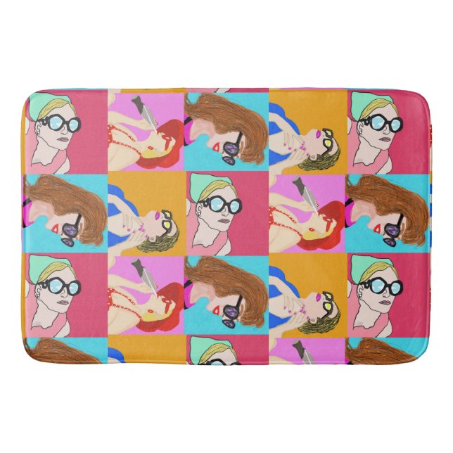 Collage of a Modern Women Bath Mat (Front)