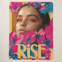 Collage of a woman with vibrant flowers