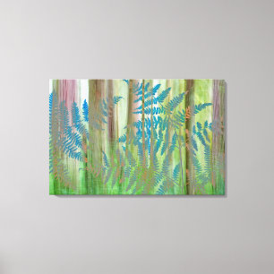 Collage of Bracken Ferns and Forest Seabeck, WA Canvas Print