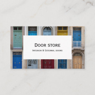 Collage of colorful front doors business card