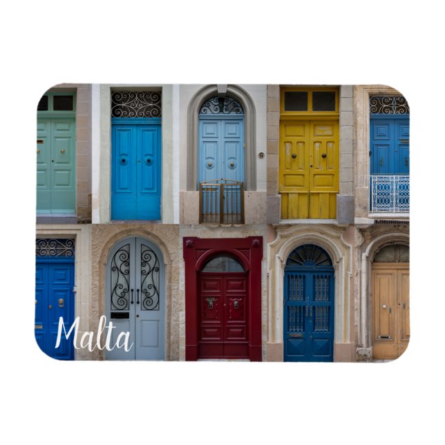 Collage of colourful front doors magnet (Horizontal)