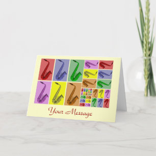 Collage of Fibonacci Saxophones Pattern Card