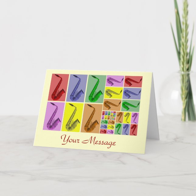 Collage of Fibonacci Saxophones Pattern Card (Front)